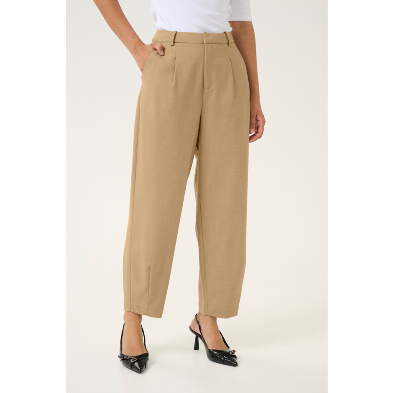Kaffe Clothing Beige broek - chino pasvorm - 7/8ste