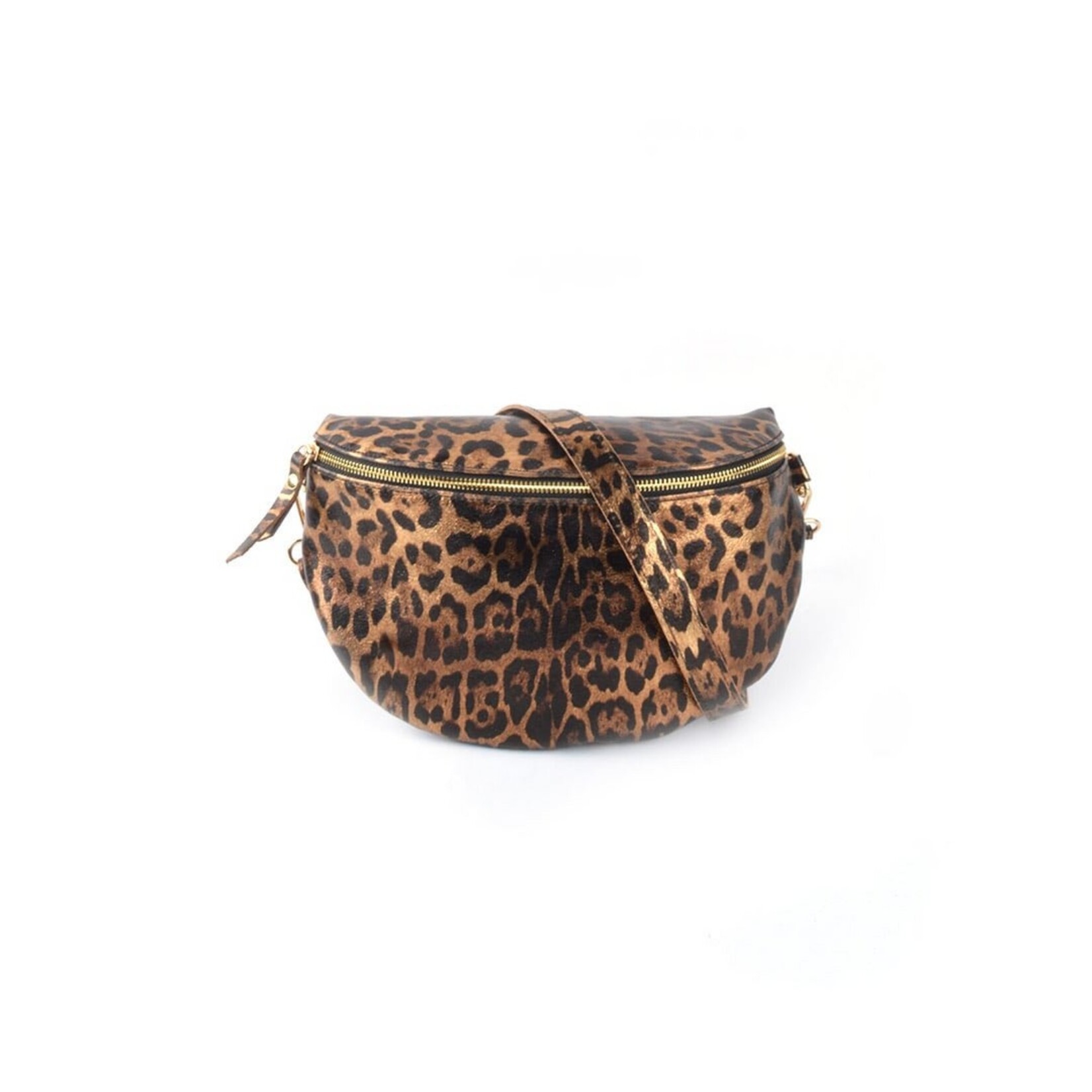 Giuliano Mode Lederen panter heuptas | metallic