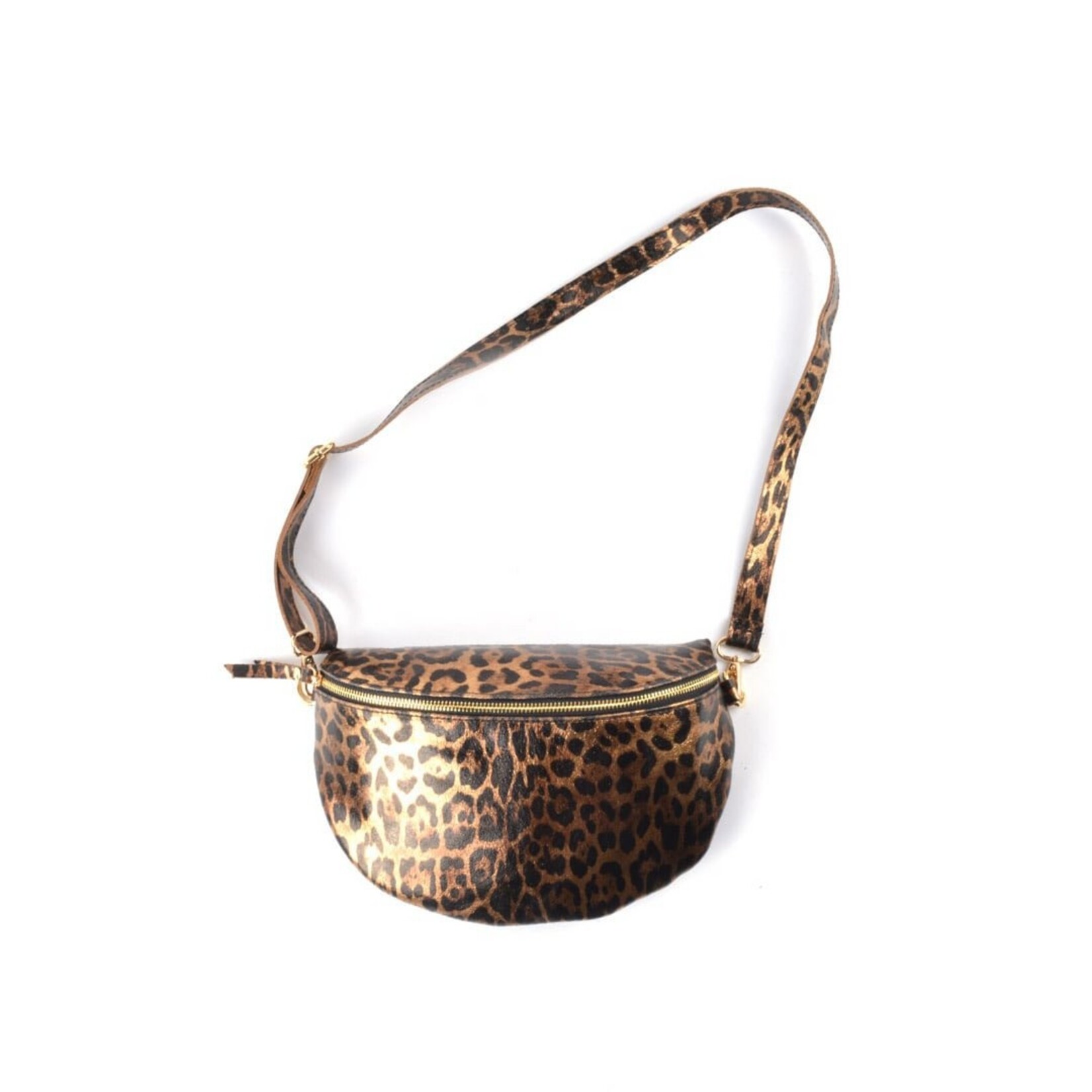 Giuliano Mode Lederen panter heuptas | metallic