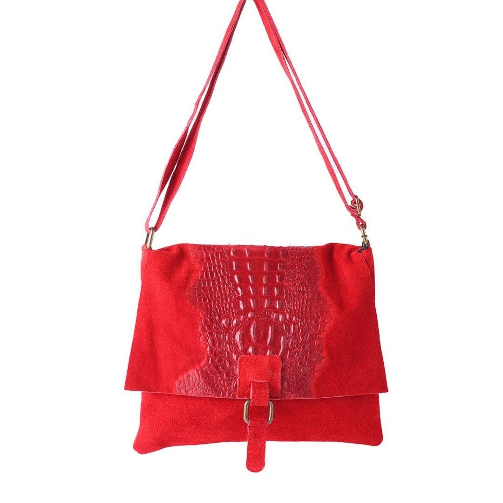 Giuliano Mode Suede kroko schoudertas