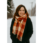 Dodi Geweven wintersjaal - met franjes - roest