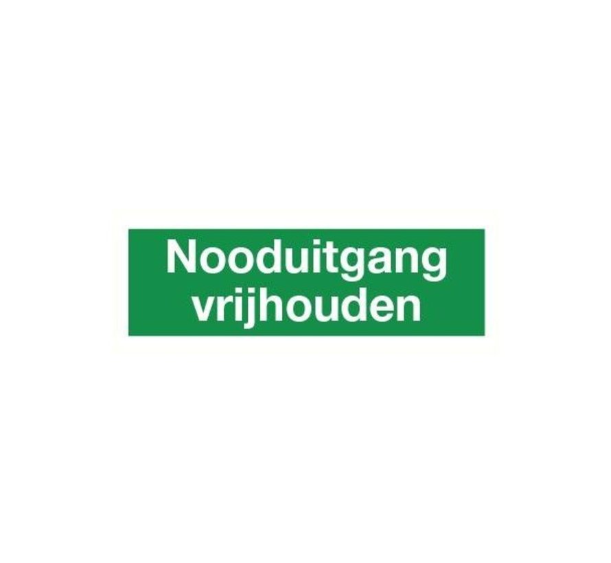 Nooduitgang vrijhouden sticker