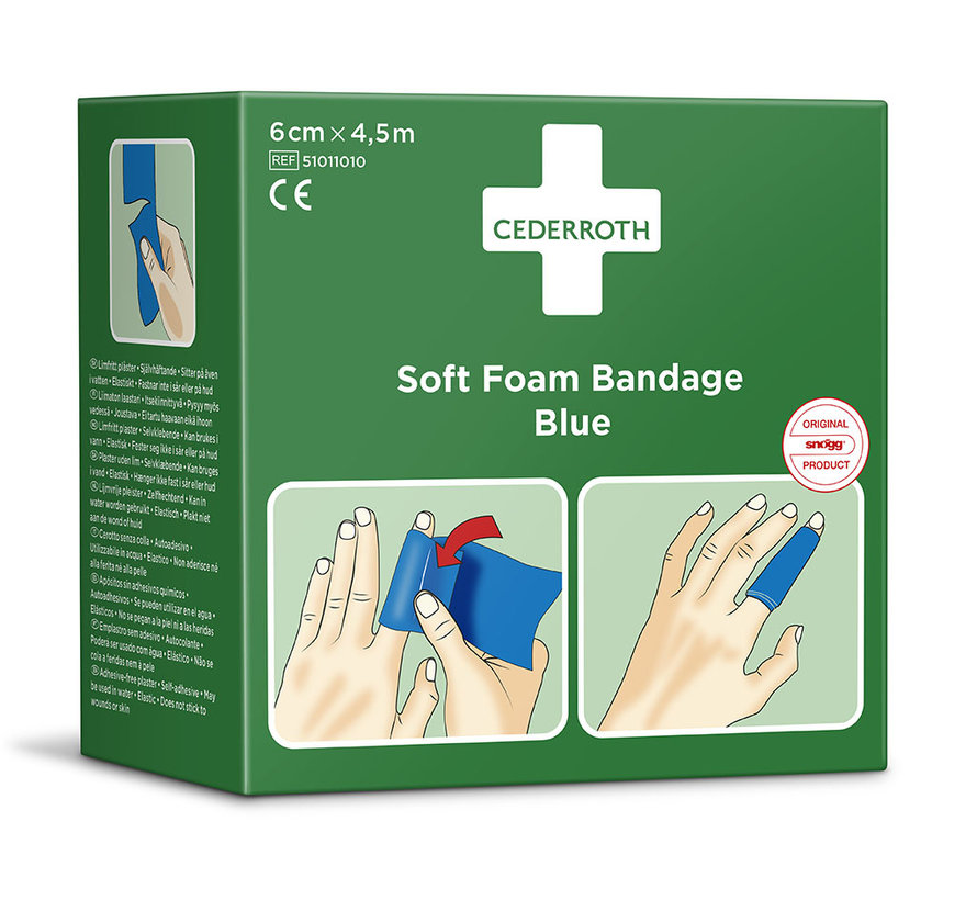 Cederroth Soft Foam Bandage Blue 6cm x 4,5m