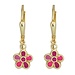 Aurora Patina Kids earrings Pink Flower gold pink stone