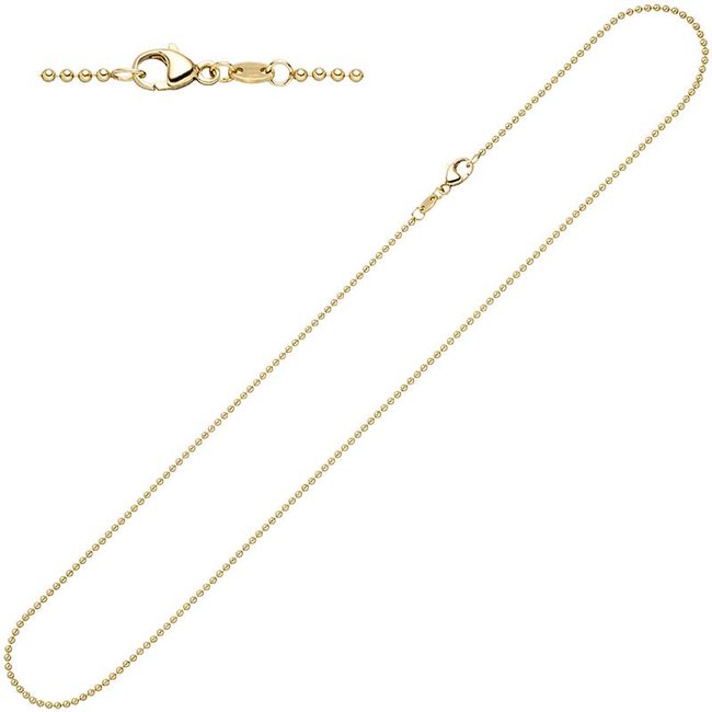 Aurora Patina Gold 14 ct. ball necklace 42 cm Ø 1.5 mm