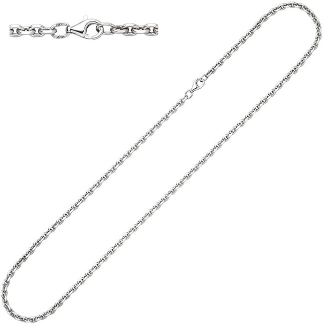 Sterling silver necklace (925) diamond coated with a length of 55 cm