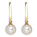Aurora Patina Golden earrings with round freshwater pearls