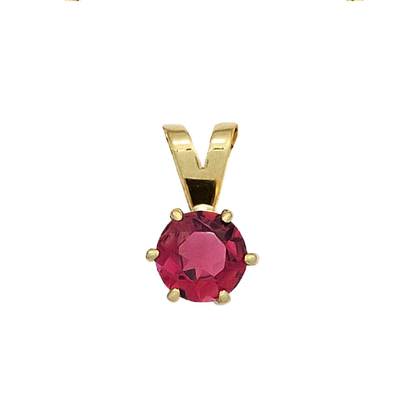 Gold pendant 14 kt. (585) with pink 