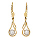Aurora Patina Golden earrings with round freshwater pearls
