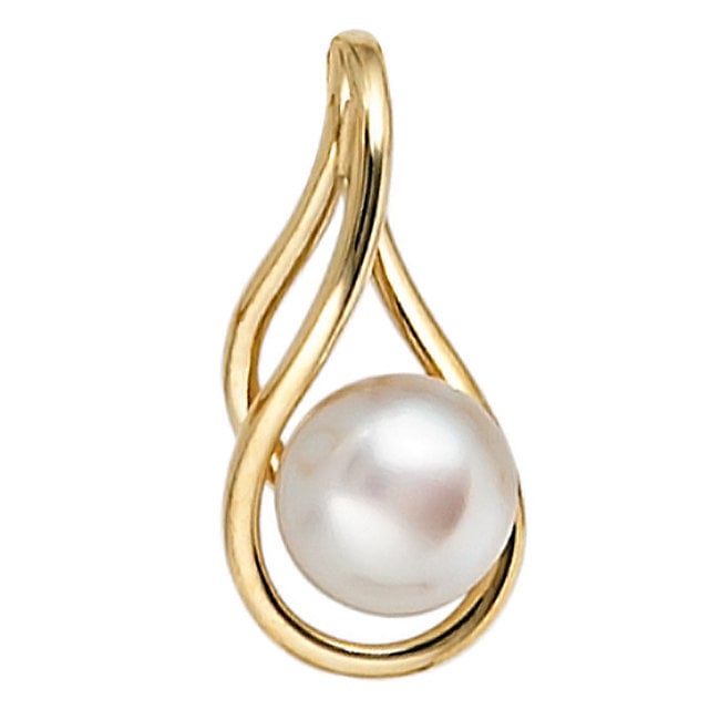 Aurora Patina Gold pendant with freshwater pearl