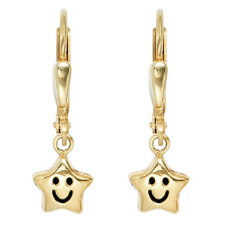 Aurora Patina Kids earrings Smiley Stars Gold