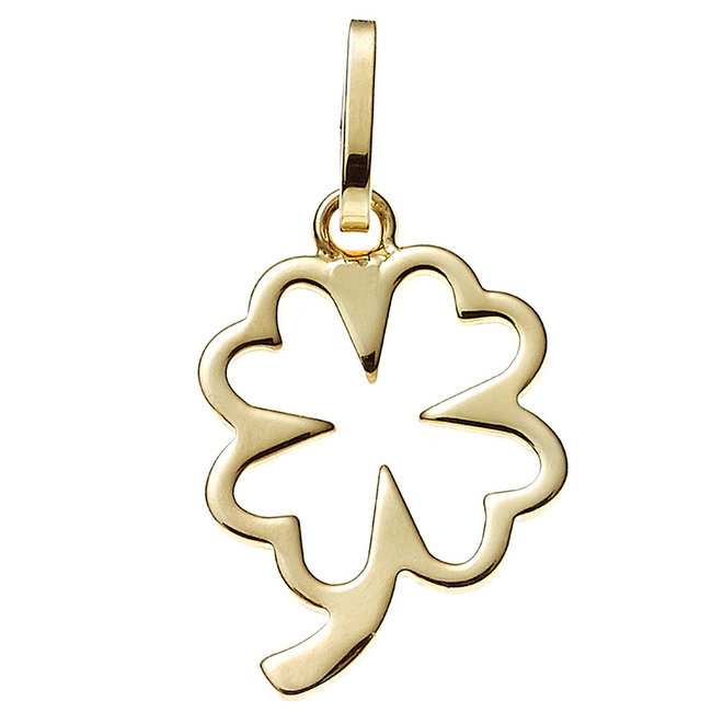 Gold pendant four-leaf clover lucky 