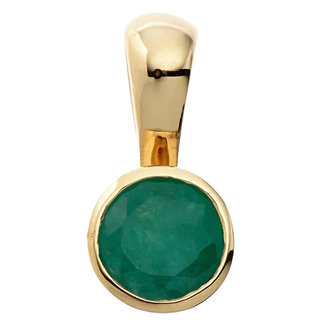 Aurora Patina Gold pendant with a green emerald