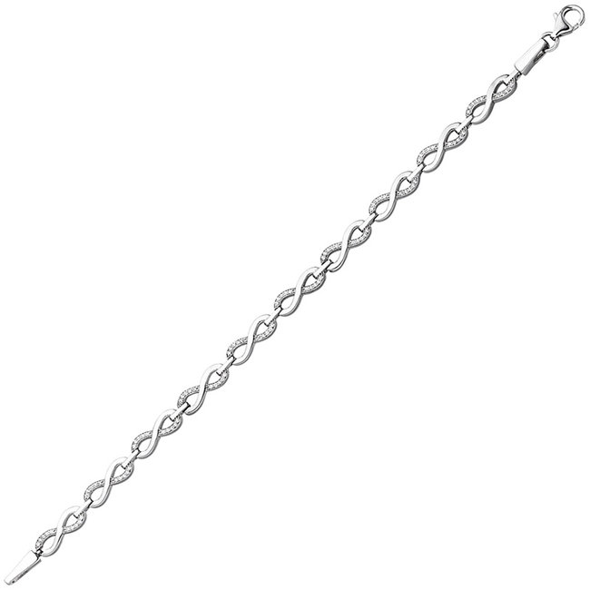 Zilveren armband Infinity zirkonia 925 sterling zilver 19 cm