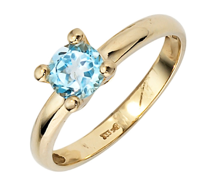 Verrassend Gouden ring 8 karaat (333) met blauwtopaas - Aurora Patina moderne NO-54