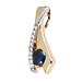 Aurora Patina Golden pendant blue sapphire and zirconia