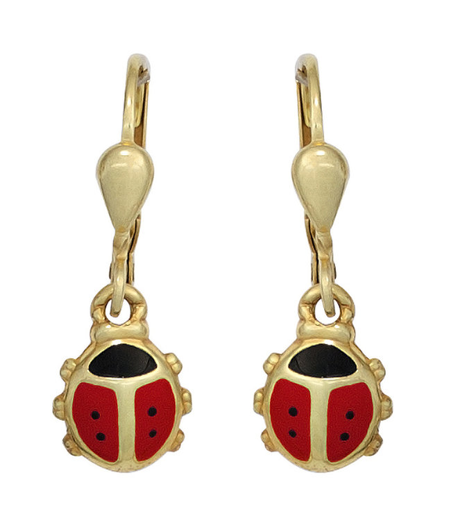 Kids earrings Ladybugs in 333 gold 