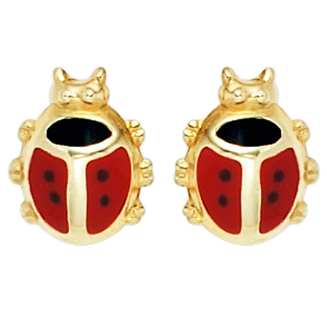 Kids earring studs Ladybugs 333 Gold