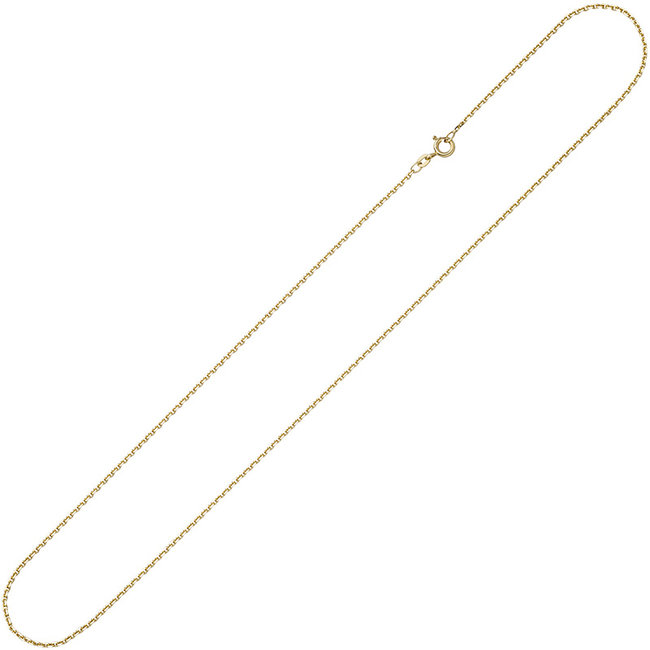 Gouden halsketting 14 kt. 585 gediamanteerd anker lengte 45 cm diam. 1,2 mm