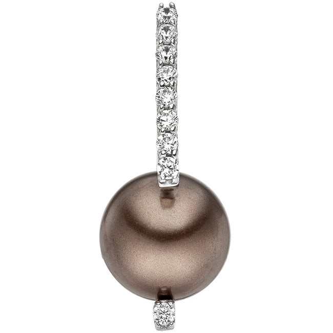 Pendant in 925 sterling silver with brown pearl and 9 zirconias