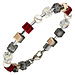 Aurora Patina Stainless steel bracelet crystal and pearls