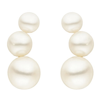 Gold earrings 14 carat with 6 fresh 