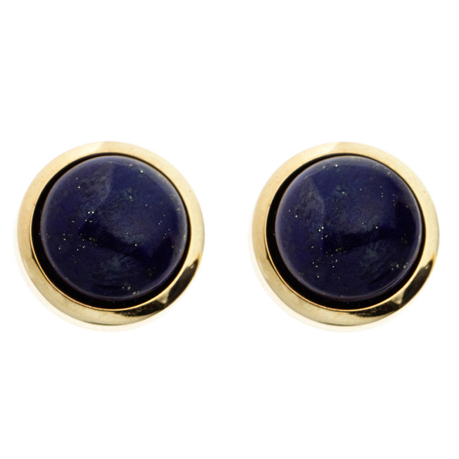 Gold earstuds with blue lapis lazuli 14 