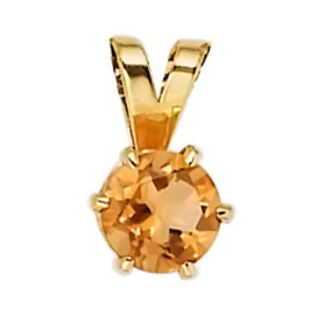 Gold pendant 14 carat (585) with yellow citrine