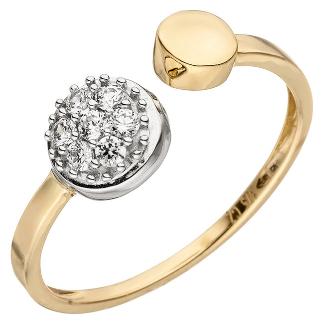 Gold ring Dot with 7 zirconias 9 carat (375)