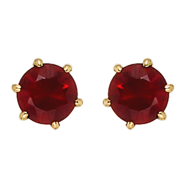 Aurora Patina Golden earstuds with red garnets approx. 5,5 mm