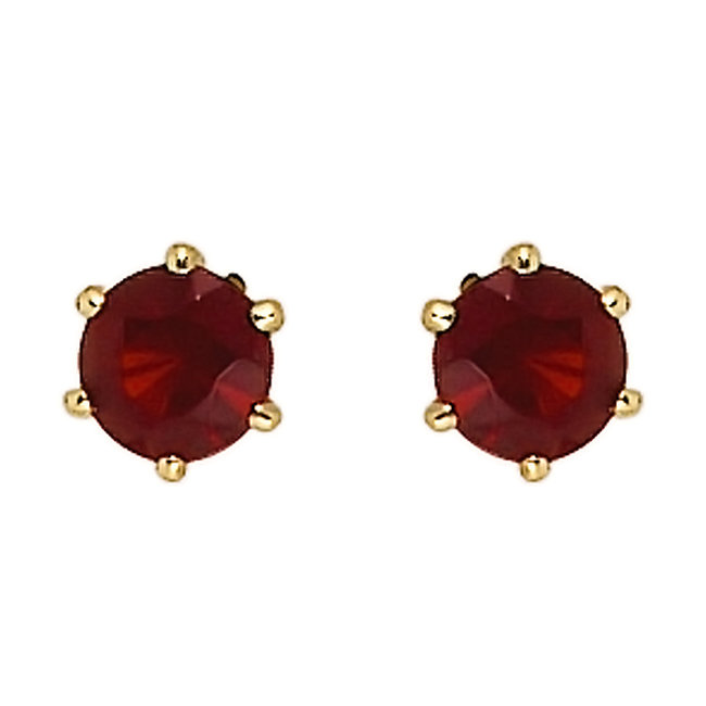 Aurora Patina Golden earstuds with red garnets approx. 4,5 mm
