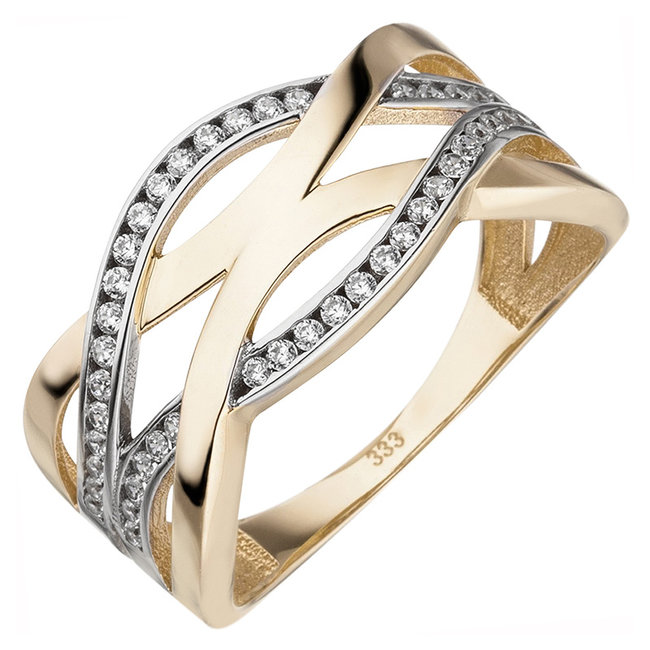 Gold ring with 46 zirconias 8 carat (333)