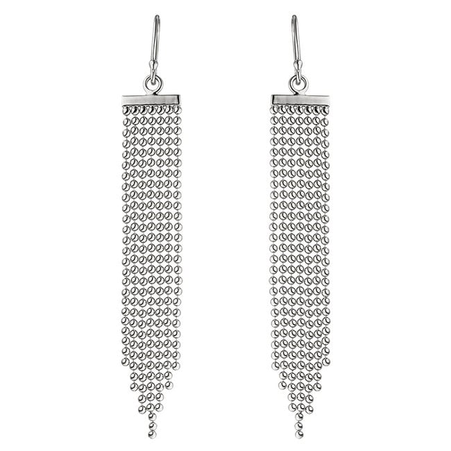 Silver earrings with baubles 7.5 cm long