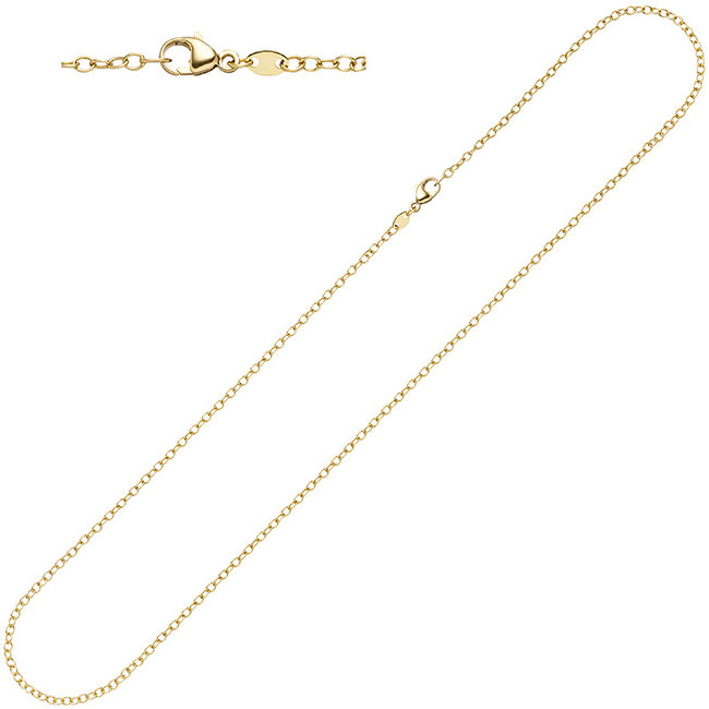 Gold necklace 14 ct. 585 wide anchor length 50 cm diam. 2 mm