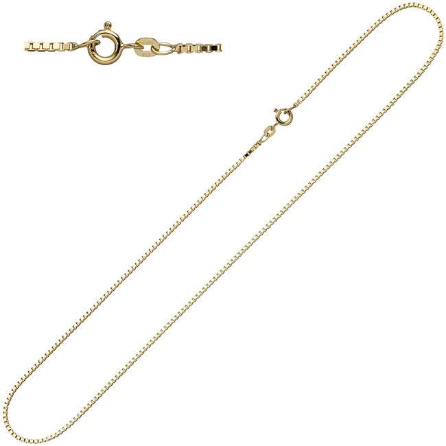 Gold necklace 14 ct. 585 gold Venetian length 45 cm diameter 1.0  mm0