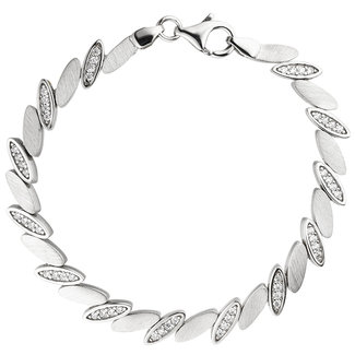 Aurora Patina Silver bracelet 19 cm with 52 zirconias