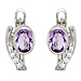 Aurora Patina Silver earrings with purple and white zirconias
