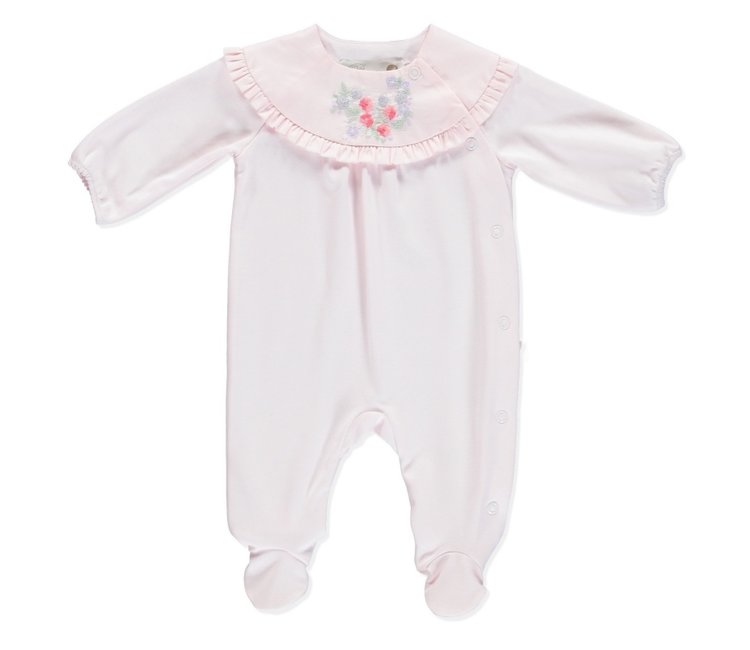Purete Du Bebe Purete Pink Pajamas With Beautiful Rose Embroider Purete Du Bebe Purete Pink Pajamas With Beautiful Rose Embroider