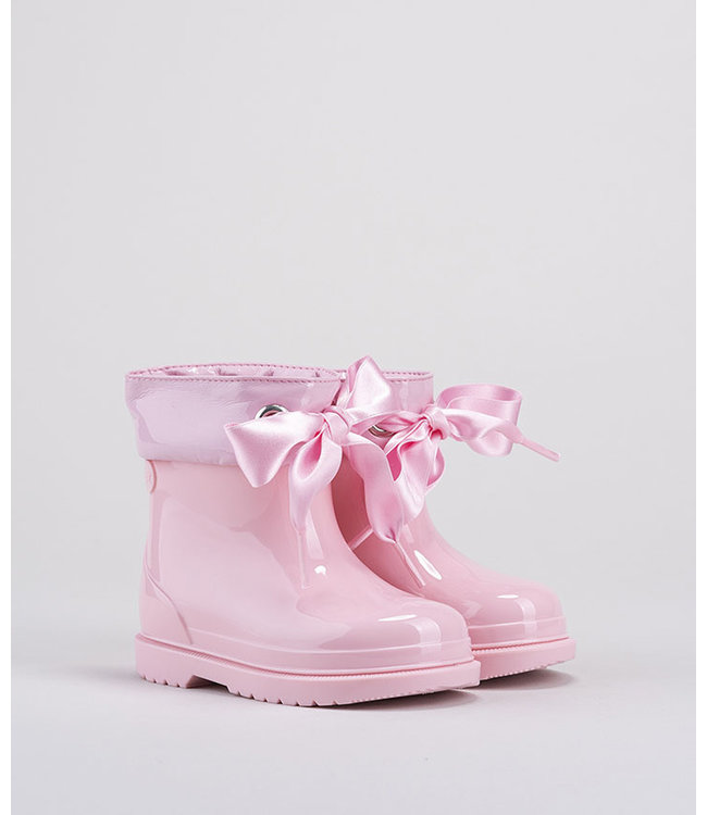 Igor Short rain boots with satin bow Pink
