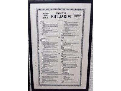 Rules Englisch billiards ingelijst