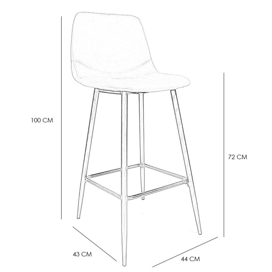 Barkruk Susan antraciet microvezel 72 cm