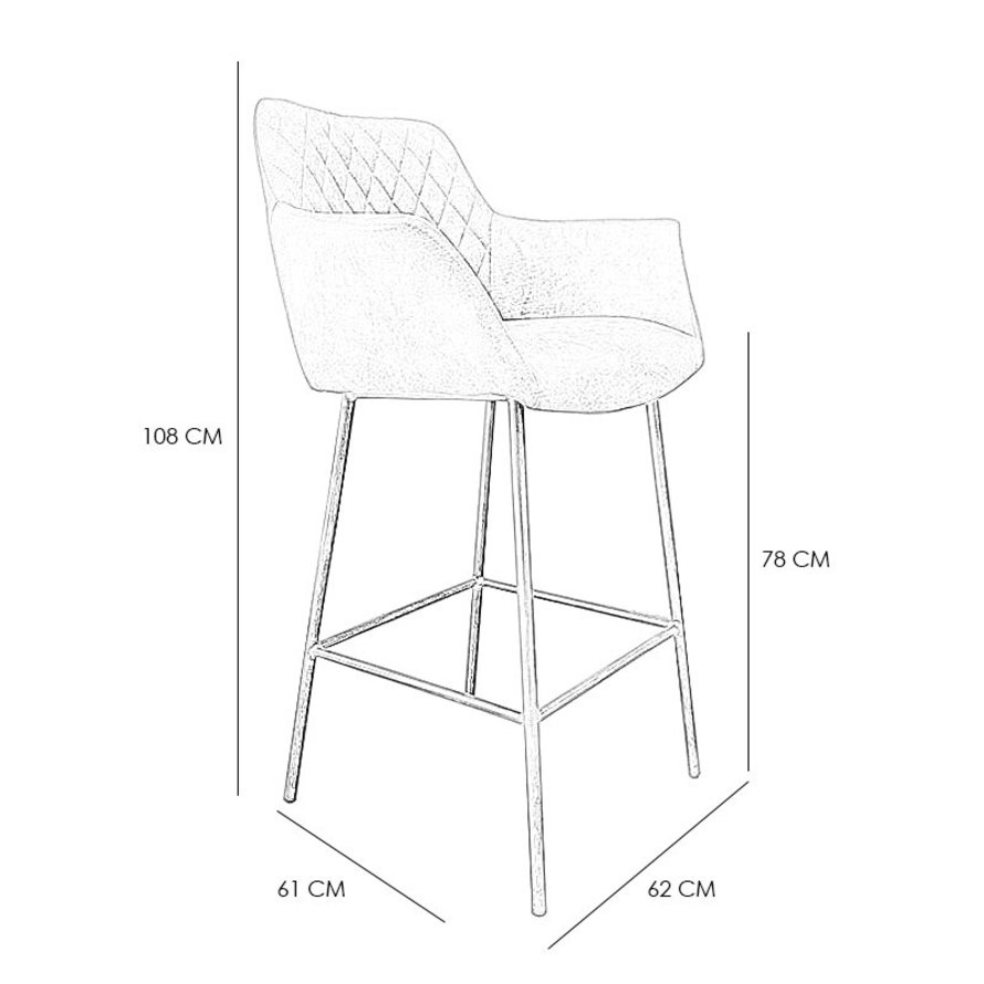 Barstoel Club olijfgroen eco-leer 78 cm