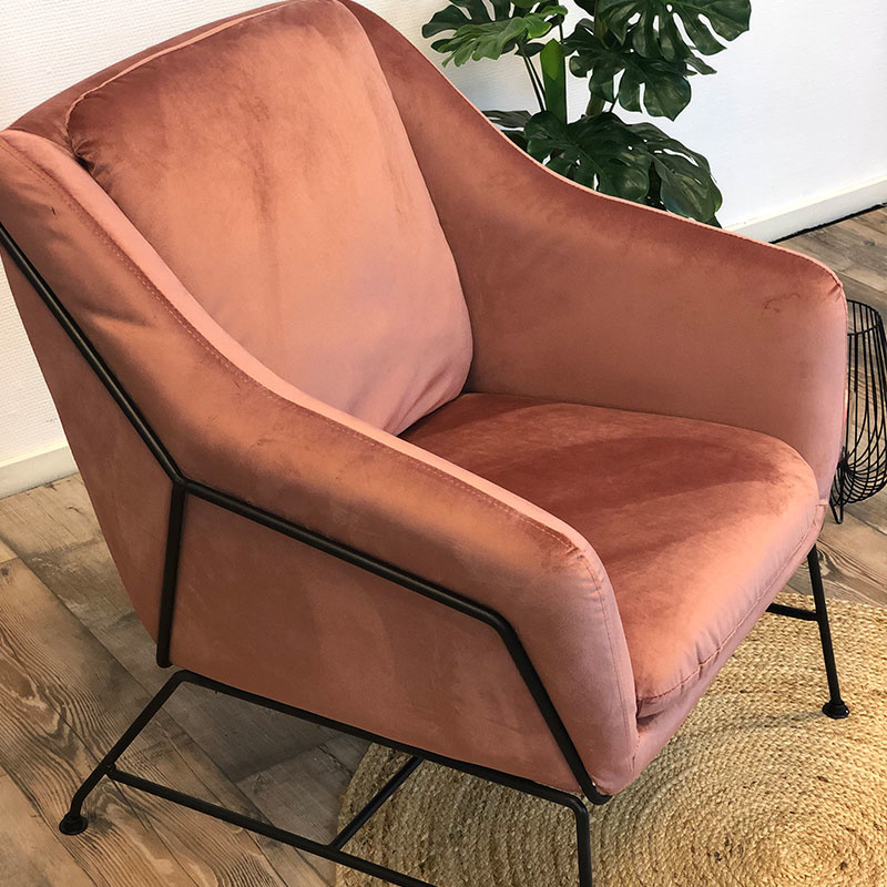 Fauteuil Sophie rose velvet Voor horeca en bedrijven Labelwise