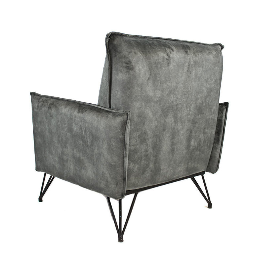 Fauteuil Mika grijs velvet