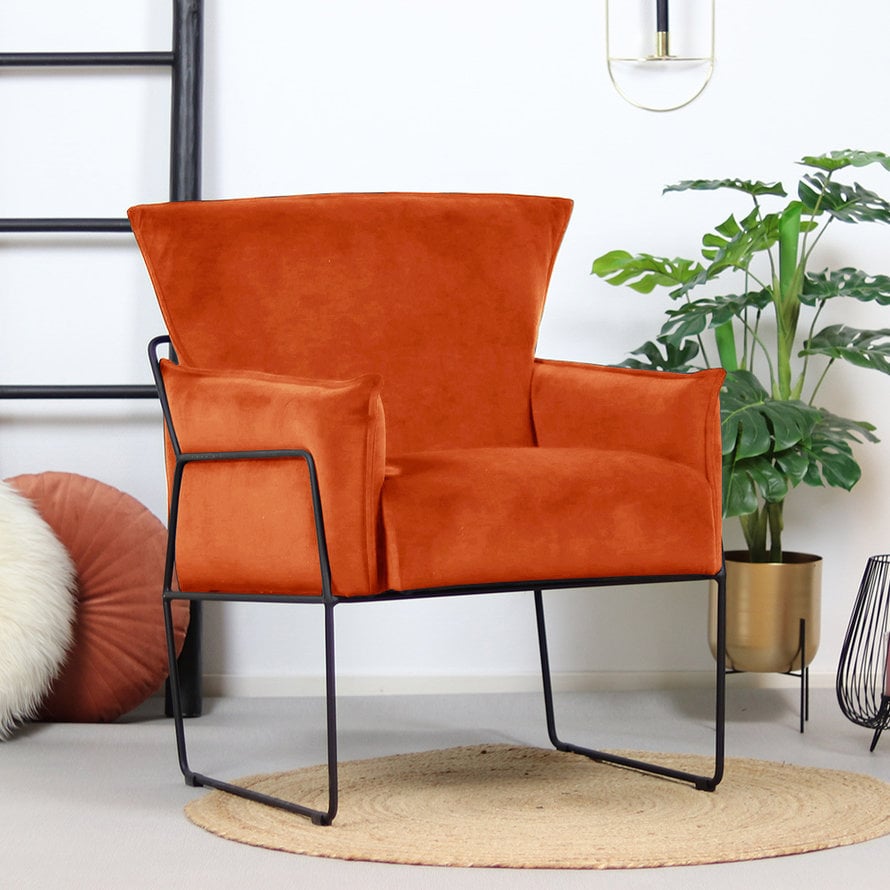 Fauteuil Lasse koper velvet