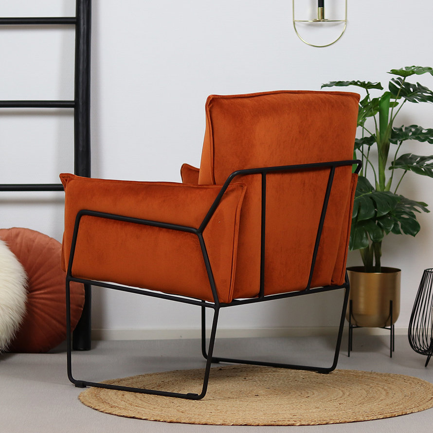 Fauteuil Lasse koper velvet