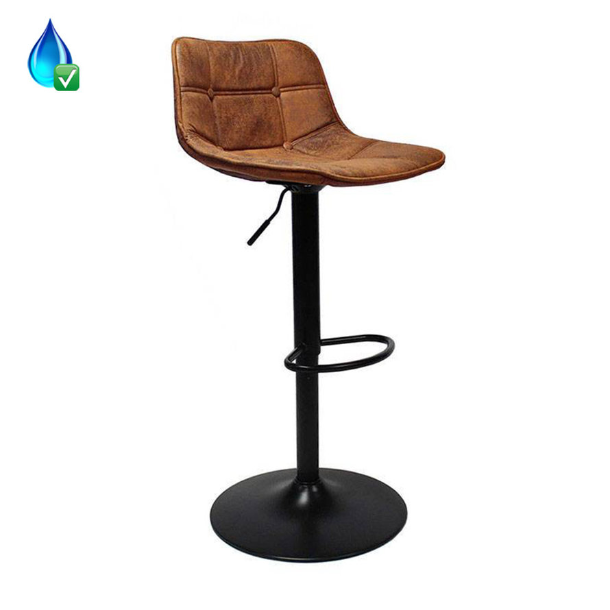 Horeca Barkruk Rocky cognac leer in hoogte verstelbaar! Labelwise