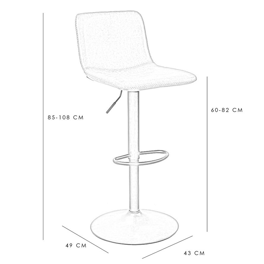 Barkruk Texas olijfgroen leer 60-76 cm