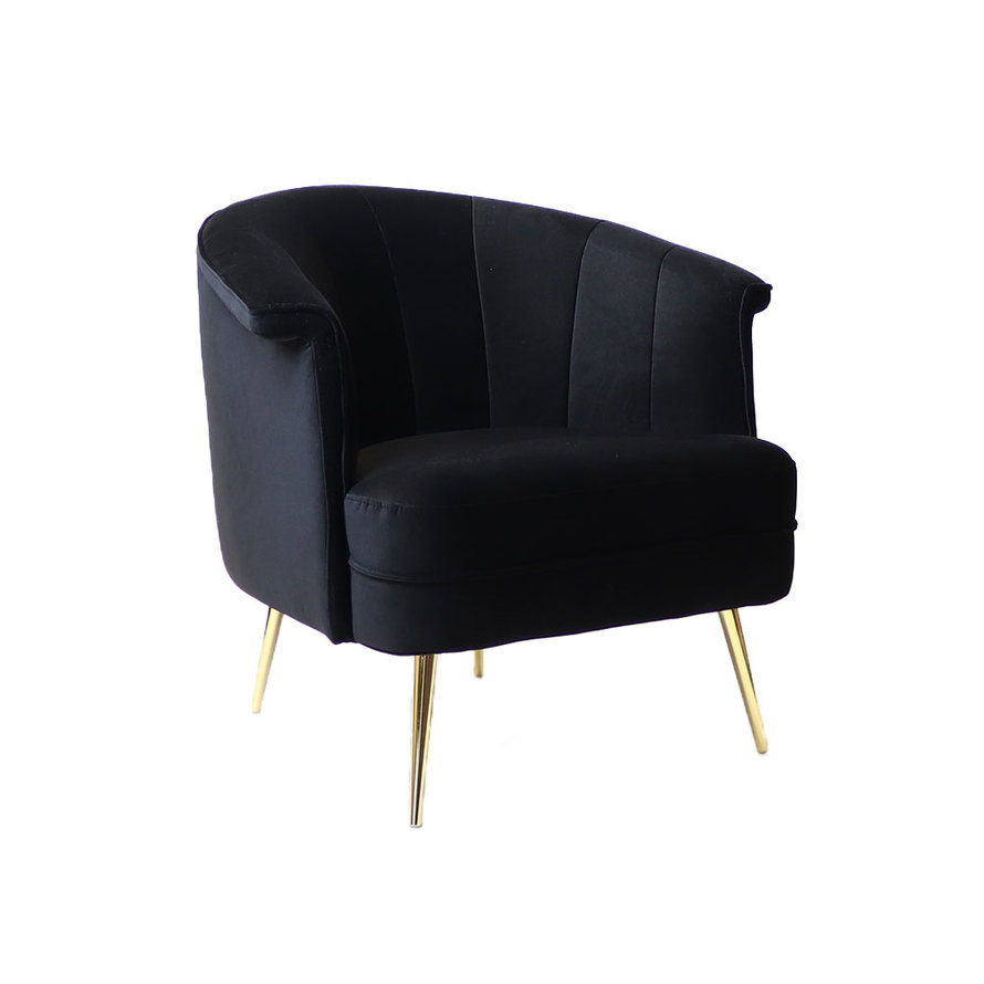 Fauteuil Amy zwart velvet