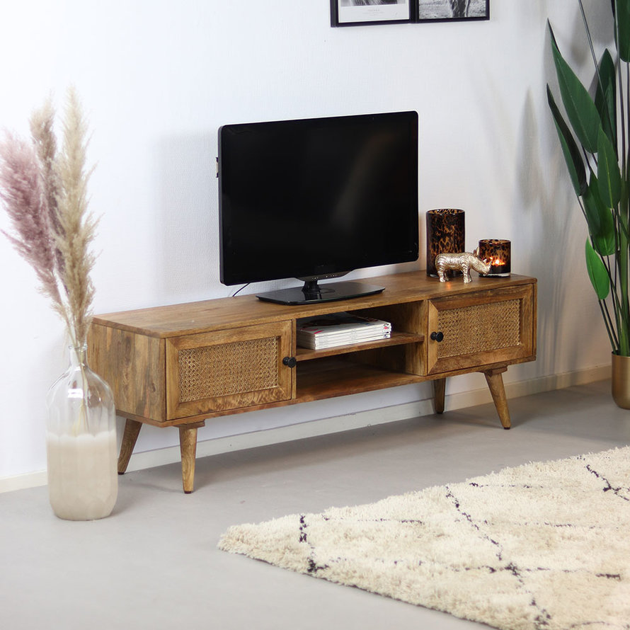 Tv-meubel Roto mangohout 145 x 35 x 46 cm